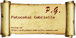 Patocskai Gabriella névjegykártya