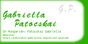 gabriella patocskai business card